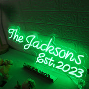 The Jacksons EST 2023 Green Neon Sign