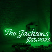 The Jacksons EST 2023 Green Neon Sign