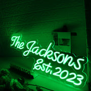 The Jacksons EST 2023 Green Neon Sign