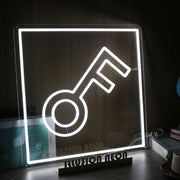 The Keys Pattern White Neon Sign