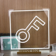 The Keys Pattern White Neon Sign