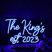 The Kings EST 2023 Blue Neon Sign