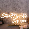 The Myricks EST 2024 Yellow Neon Sign