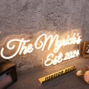 The Myricks EST 2024 Yellow Neon Sign