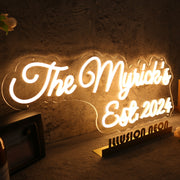 The Myricks EST 2024 Yellow Neon Sign