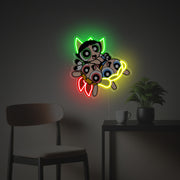 The Powerpuff Girls LED Neon Acrylic Artwork