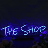 The Shop Blue Neon Sign