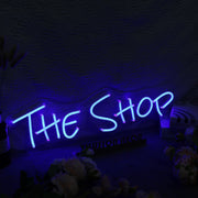 The Shop Blue Neon Sign