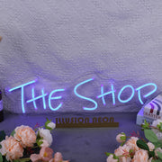 The Shop Blue Neon Sign