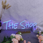 The Shop Blue Neon Sign