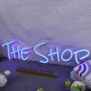 The Shop Blue Neon Sign