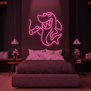 The Smoking Shark Neon Sign