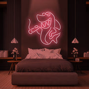 The Smoking Shark Neon Sign