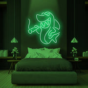 The Smoking Shark Neon Sign