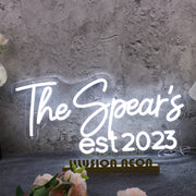 The Spears EST 2023 White Neon Sign