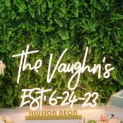 The Vaughns EST 6-24-23 Yellow Neon Sign