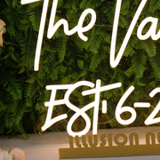 The Vaughns EST 6-24-23 Yellow Neon Sign