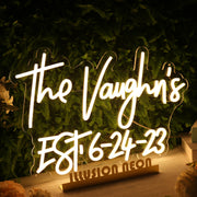 The Vaughns EST 6-24-23 Yellow Neon Sign