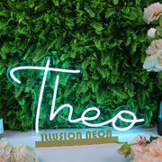 Theo Blue Neon Sign