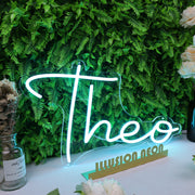 Theo Blue Neon Sign