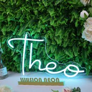 Theo Blue Neon Sign