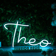 Theo Blue Neon Sign