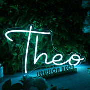 Theo Blue Neon Sign