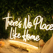 There is No Place Like Home Yellow Neon Sign