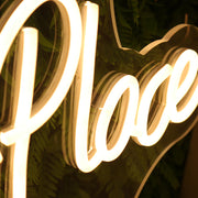 There is No Place Like Home Yellow Neon Sign