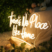 There is No Place Like Home Yellow Neon Sign