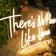 There is No Place Like Home Yellow Neon Sign