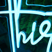 Thirty Blue Neon Sign