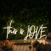 This Is Love Yellow Neon Sign