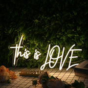 This Is Love Yellow Neon Sign