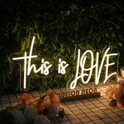 This Is Love Yellow Neon Sign