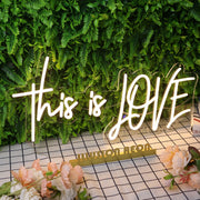 This Is Love Yellow Neon Sign