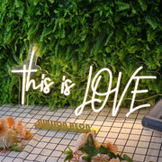 This Is Love Yellow Neon Sign