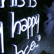 This Is My Happy Place White Neon Sign