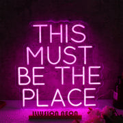 THIS MUST BE THE PLACE Purple Neon Sign