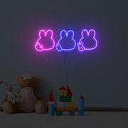 Three Little Rabbits Neon Sign Fashion Custom Neon Sign Lights Night Lamp Led Neon Sign Light For Home Party