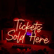 Tickets Sold Here Red Neon Sign