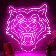 Tiger Head Purple Neon Sign