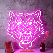 Tiger Head Purple Neon Sign