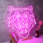 Tiger Head Purple Neon Sign