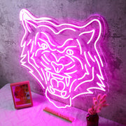 Tiger Head Purple Neon Sign