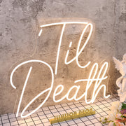 Til Death Yellow Neon Sign