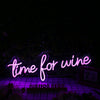 Time For Wine Purple Neon Sign