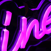 Time For Wine Purple Neon Sign