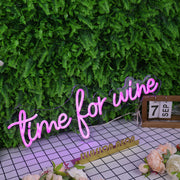 Time For Wine Purple Neon Sign