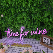 Time For Wine Purple Neon Sign